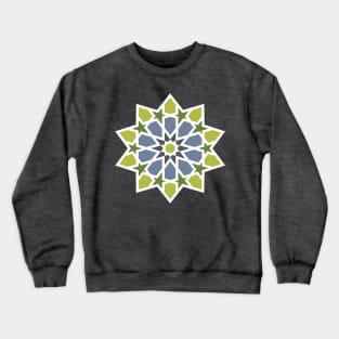 Green Star Arabic Tiles Crewneck Sweatshirt